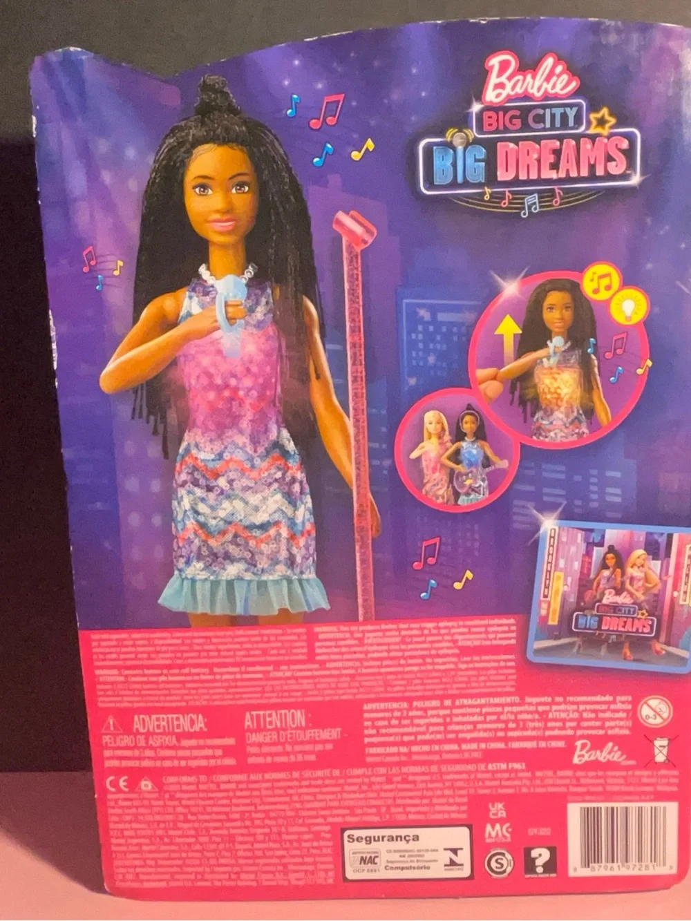 Barbie Big City Big Dreams Pop Star Doll in Purple, Pink and Teal Dress